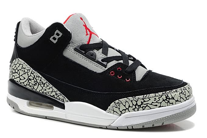 Hot Deal Air Jordan 3 (III) Suede Grey Black Red Cement